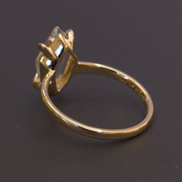 Alexis Bittar 14K Yellow Gold Rock Crystal “Kite” Ring Size 7 - Picture 4 of 9